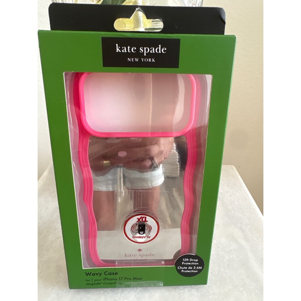 Kate Spade Wavy Case iPhone 17 Pro Max MagSafe Hot Pink Mirror Protective Cover